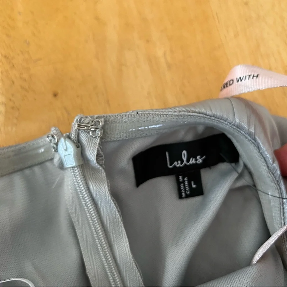 Lulu's Kylin Sage satin basque waist maxi dress - Picture 7 of 14